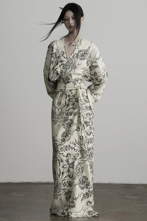 Floral Print Wrap Dress