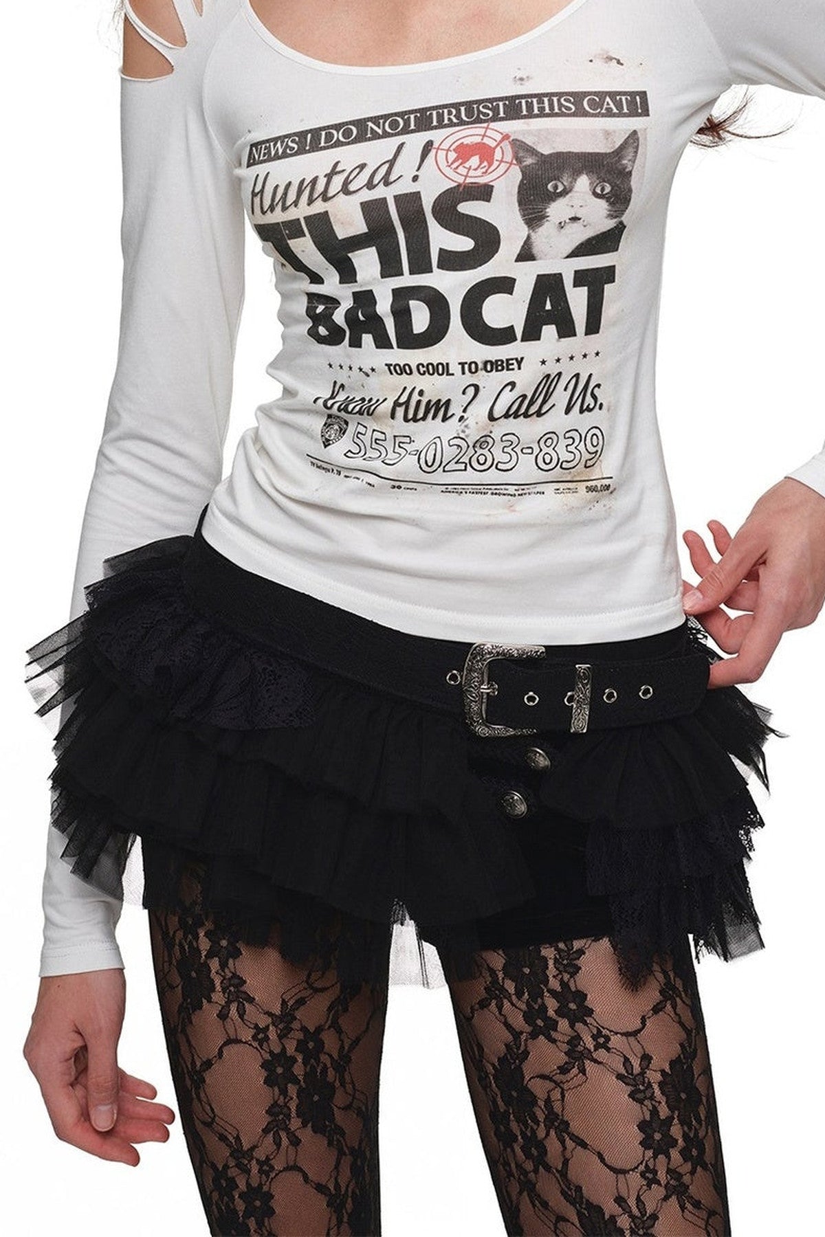 Irregular Multi-Layered Lace Skirt