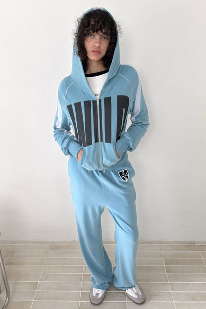 Velvet Texture Color-Block Sweatpants