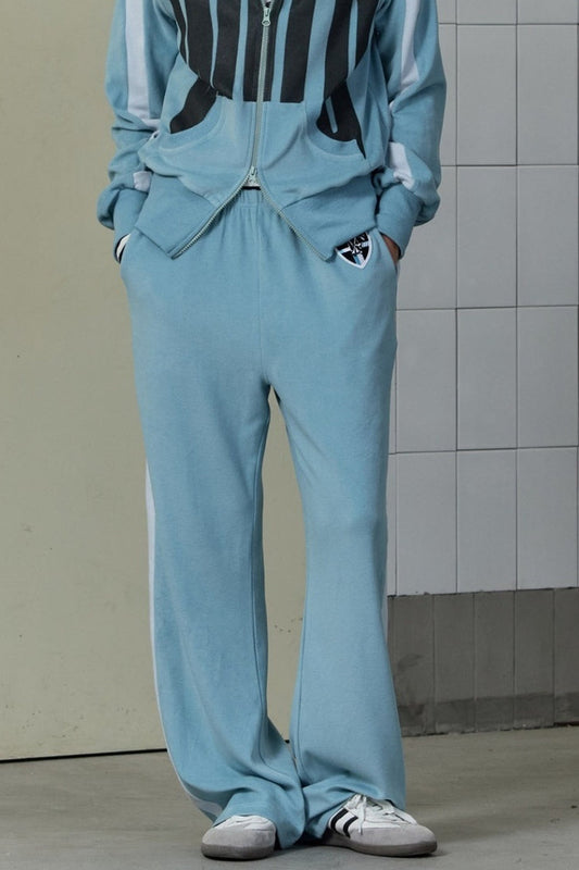 Velvet Texture Color-Block Sweatpants