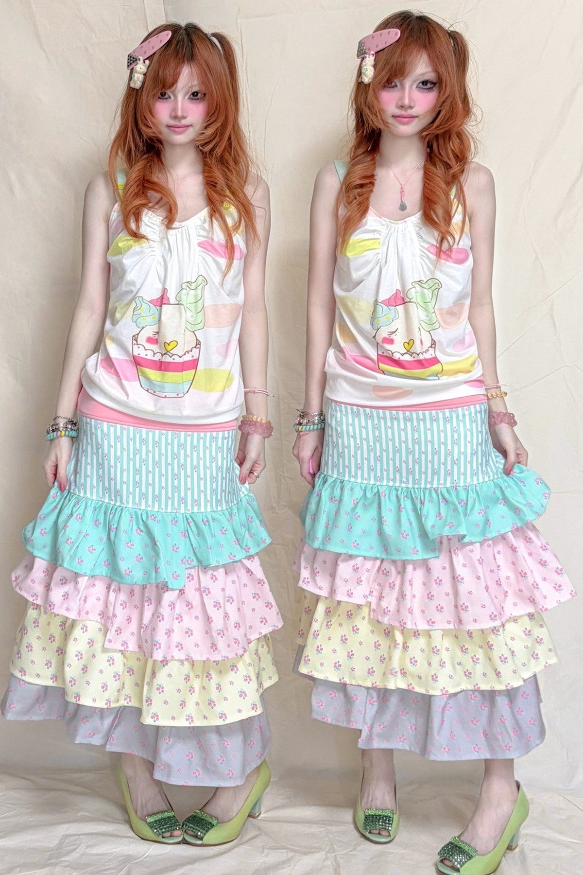 Candy Cupcake Button Shoulder Camisole