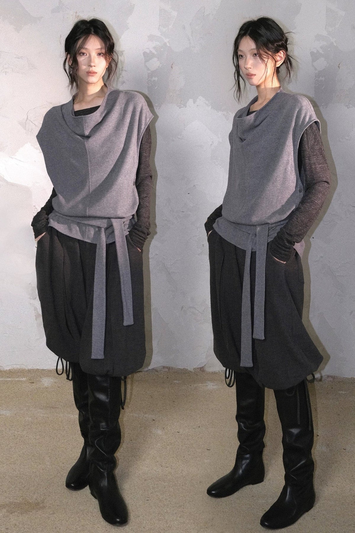 Swing Collar Knitted Vest