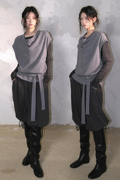 Swing Collar Knitted Vest