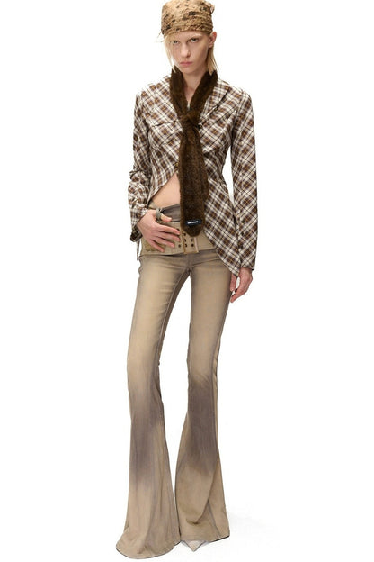 Furry Leopard Print Tie Scarf