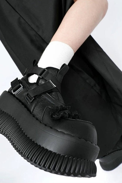 Dark Style Thick-Soled High-Top Boots