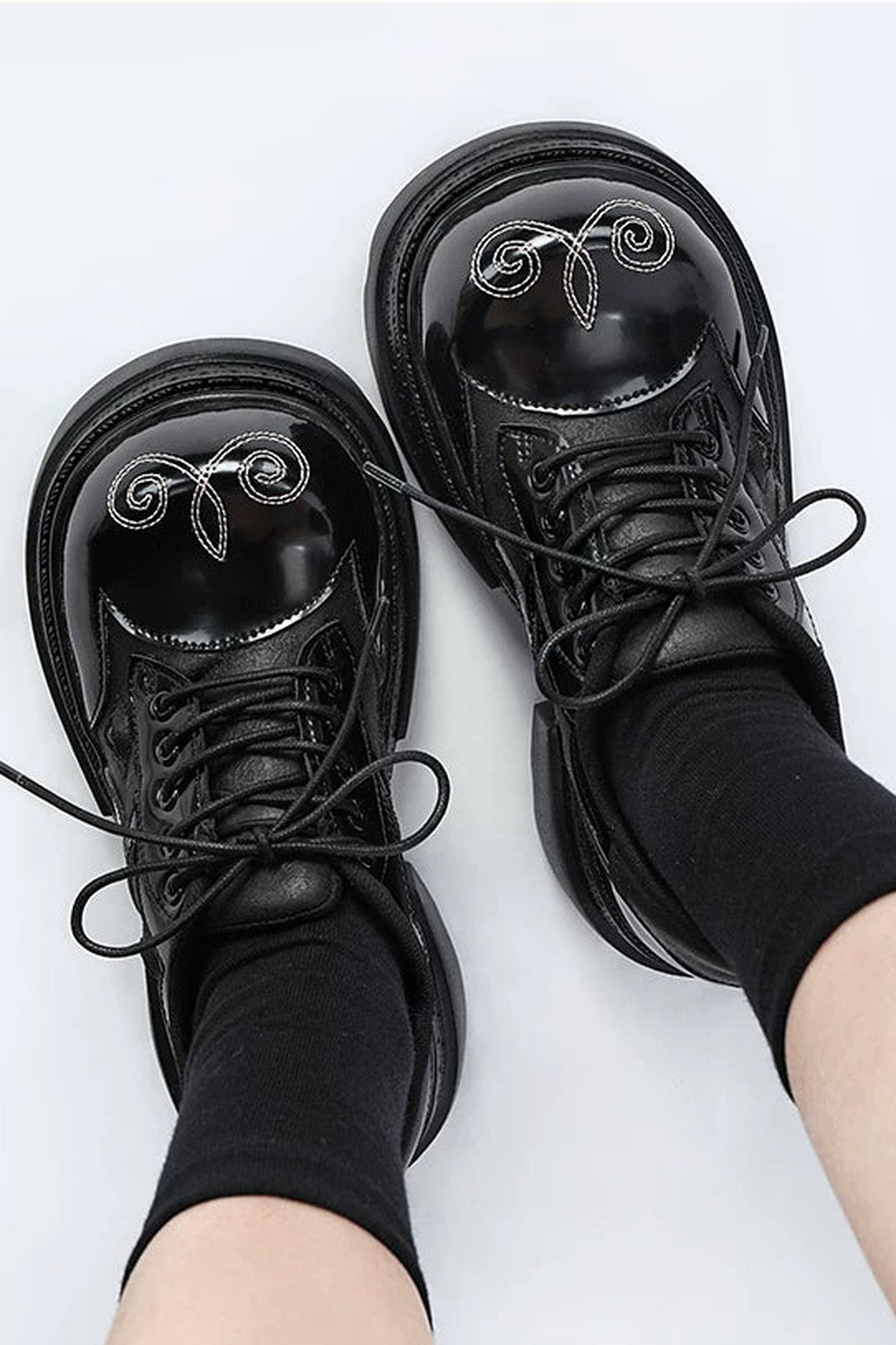 Gothic Thick-Soled Chunky Derby Shoes