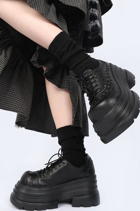 Gothic Thick-Soled Leather Shoes