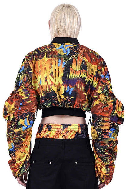 Y2K Silhouette Sleeve Short Jacket