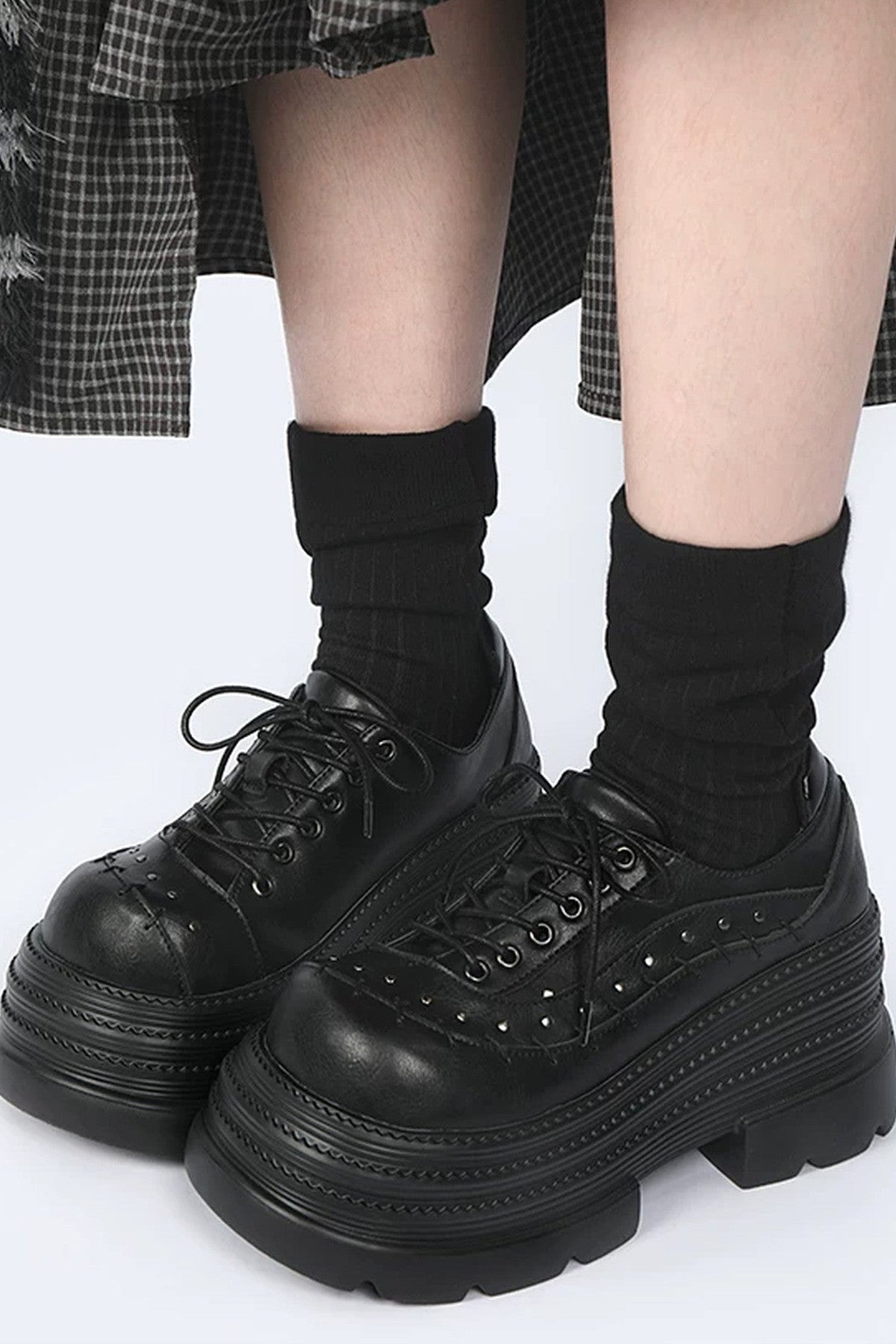 Gothic Thick-Soled Leather Shoes