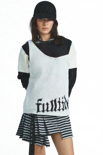 Long-Sleeve Knit Pullover Sweater