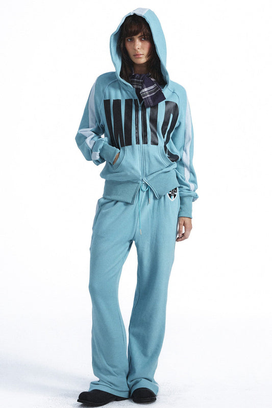 Set aus bedruckter Kapuzenjacke und langer Hose
