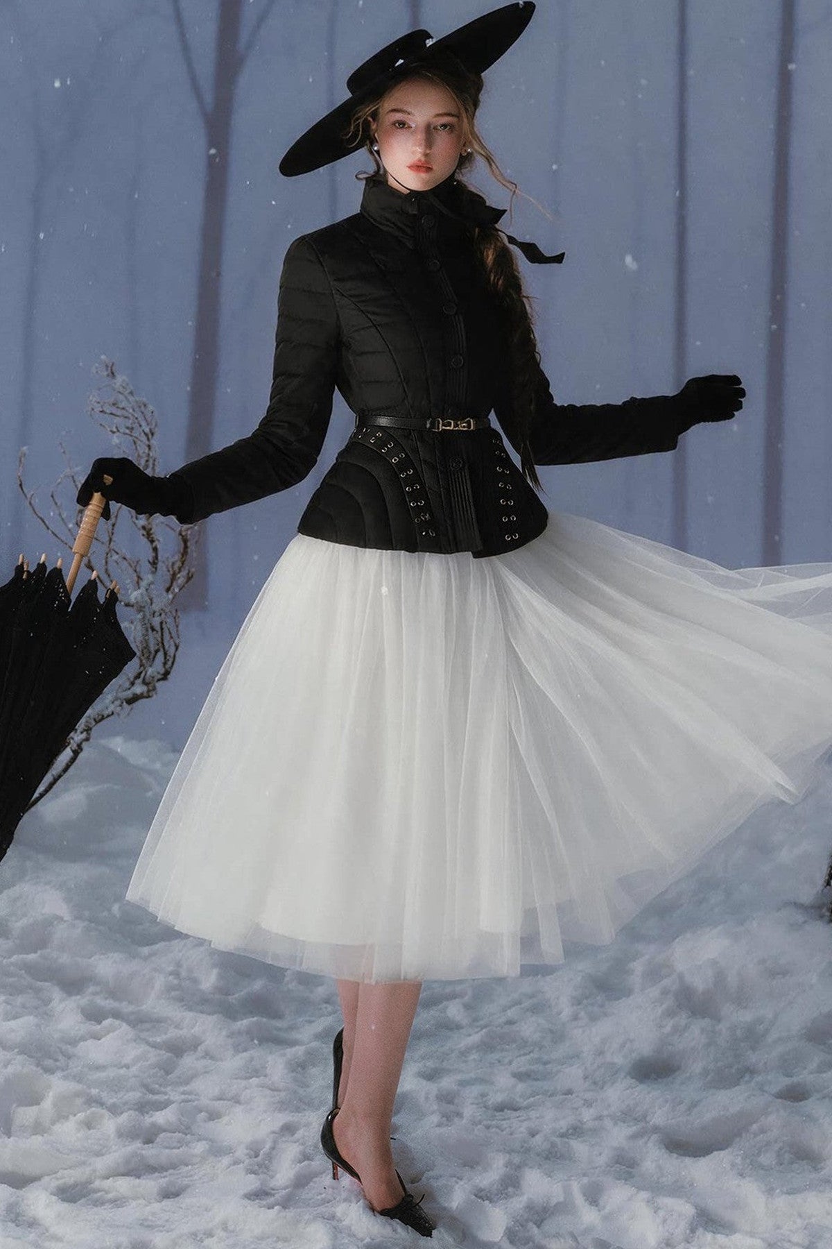French Retro Stand Collar Short Down Jacket