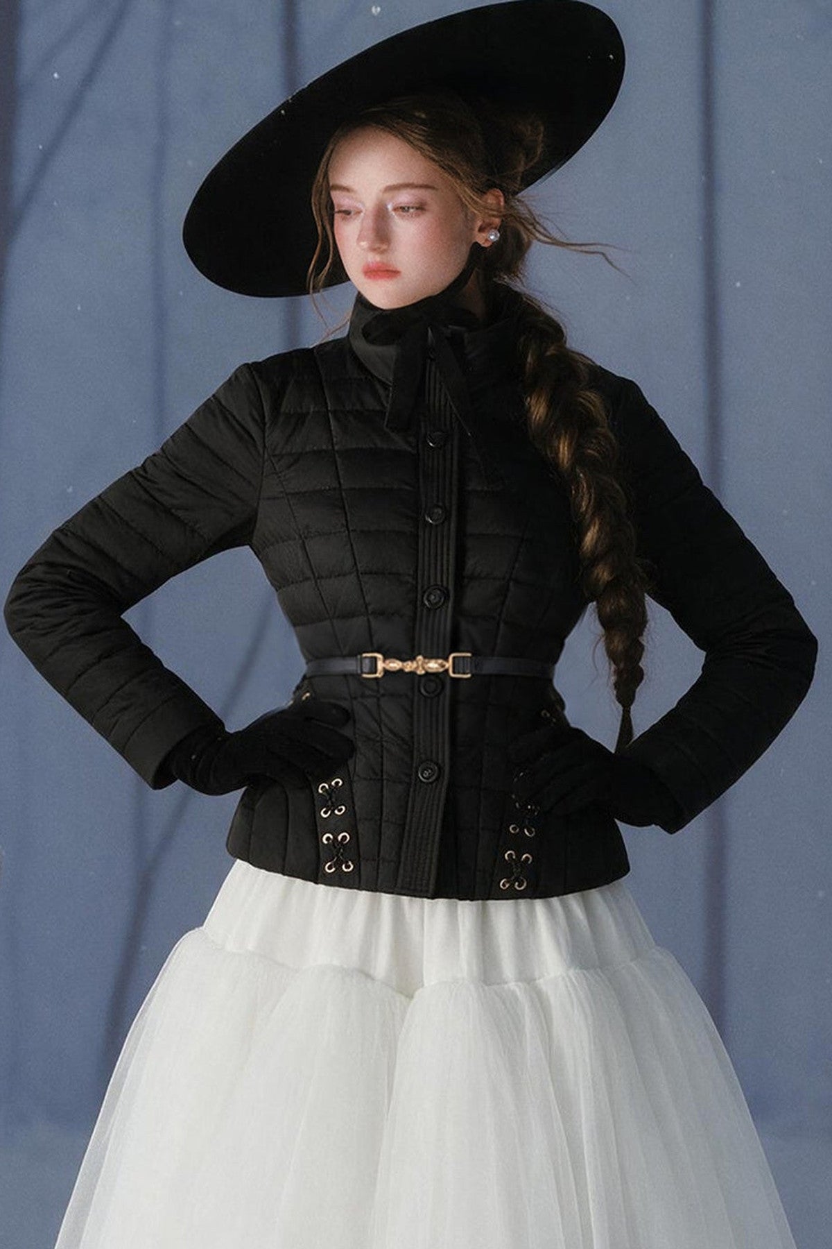 French Retro Stand Collar Short Down Jacket