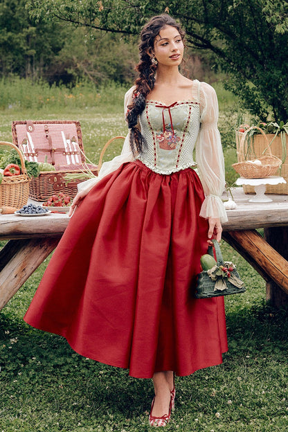 Berry Basket Floral Bra And Short Dress Set-Up
