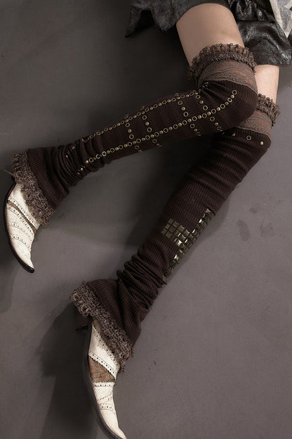 Stretchy Stacked Lace Leg Warmers
