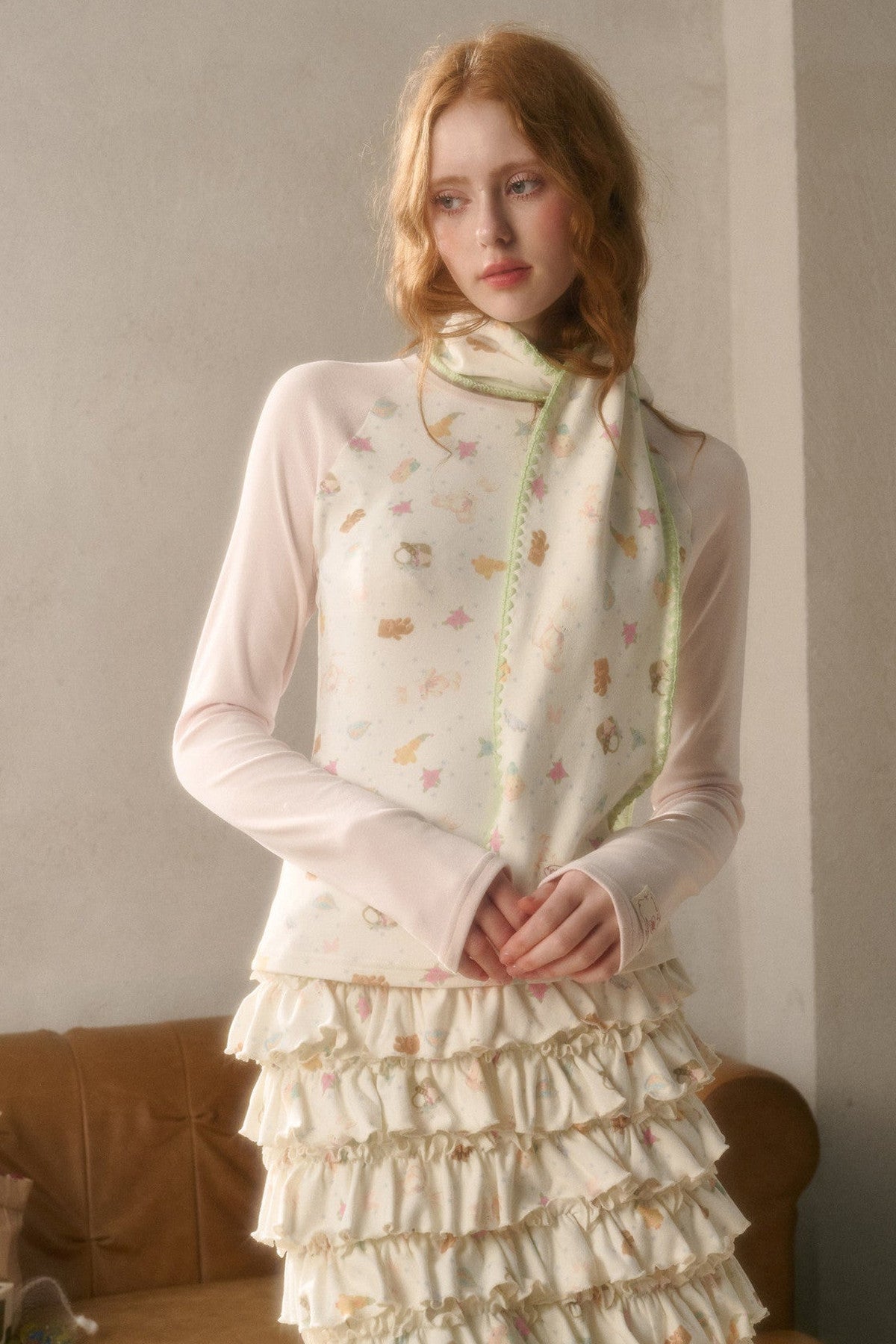 Children's Fun Print Color-Blocking Long-Sleeve T-Shirt