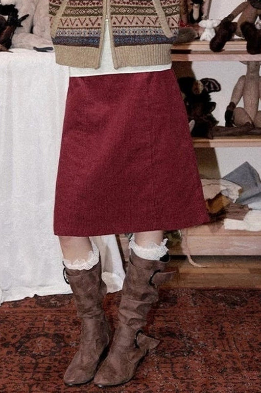 Vintage Slightly A-Line Corduroy Skirt