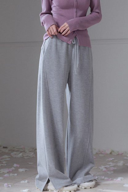 Pantaloni in maglia a gamba dritta con spacco