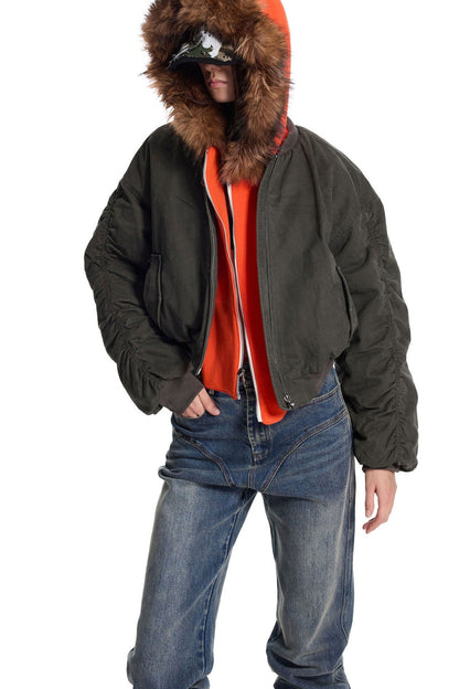 Leichte Punkjacke mit abnehmbarer Kapuze