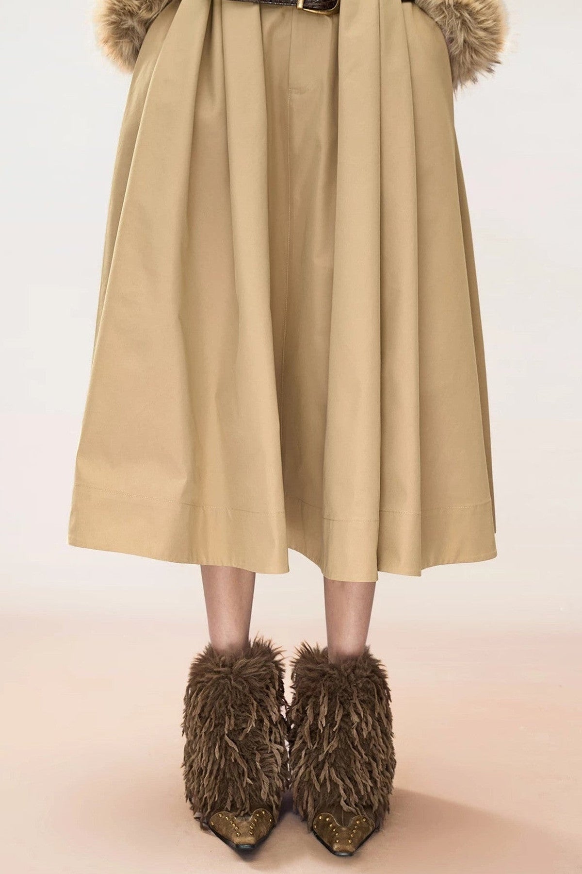 Mid-Length Pleated Hepburn Skirt