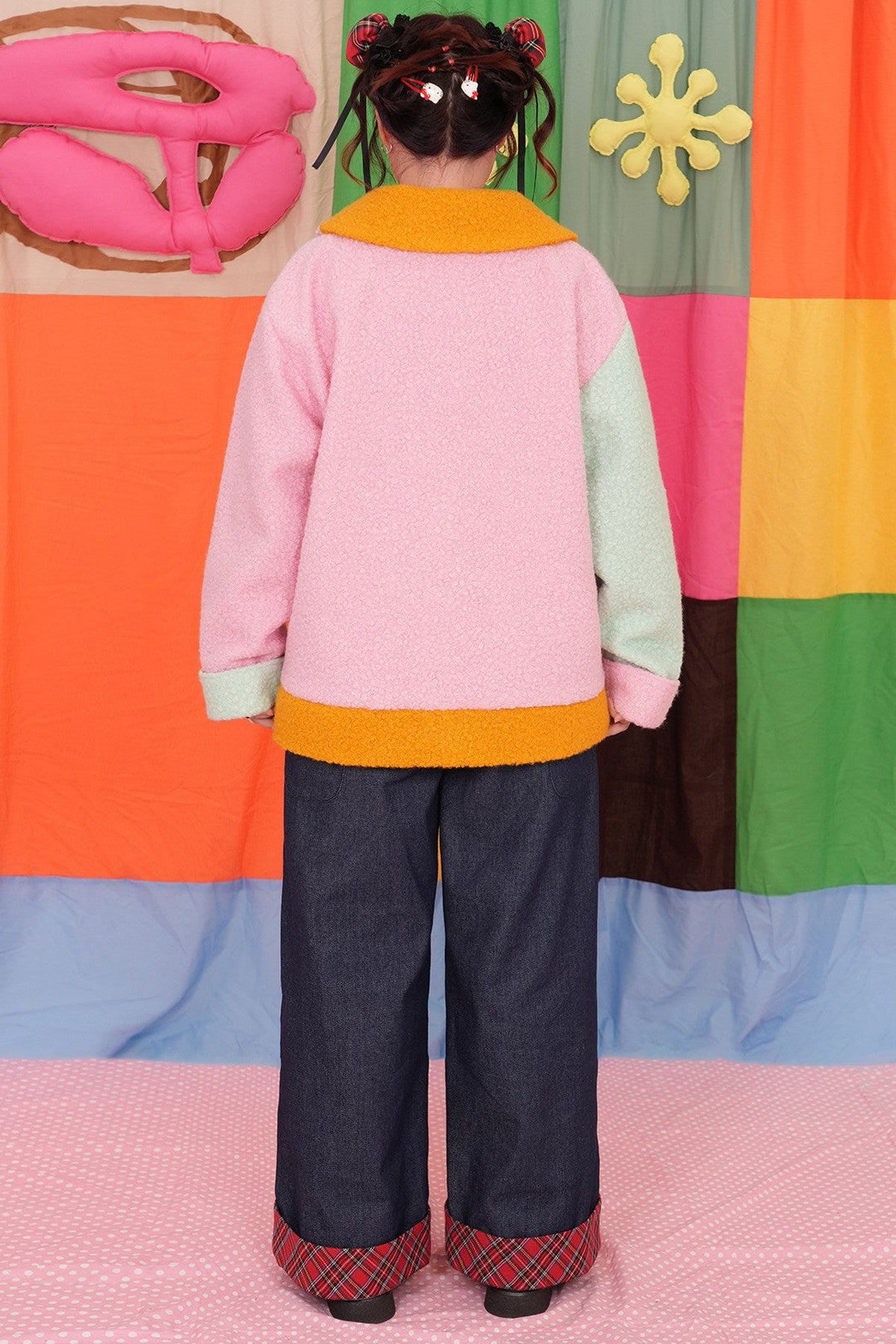 Colorful Embroidered Panda Woolen Jacket