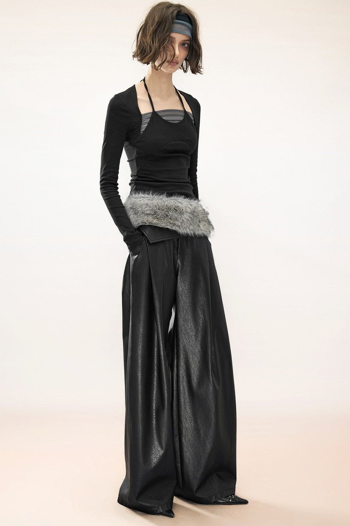 Detachable Neck Layered Mesh T-Shirt