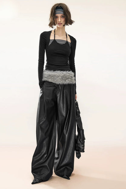 Detachable Neck Layered Mesh T-Shirt