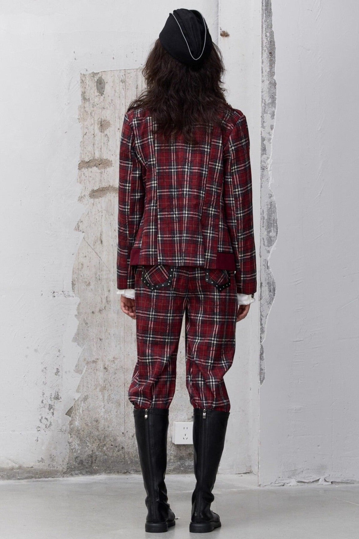 Punk Badge Plaid Jacket