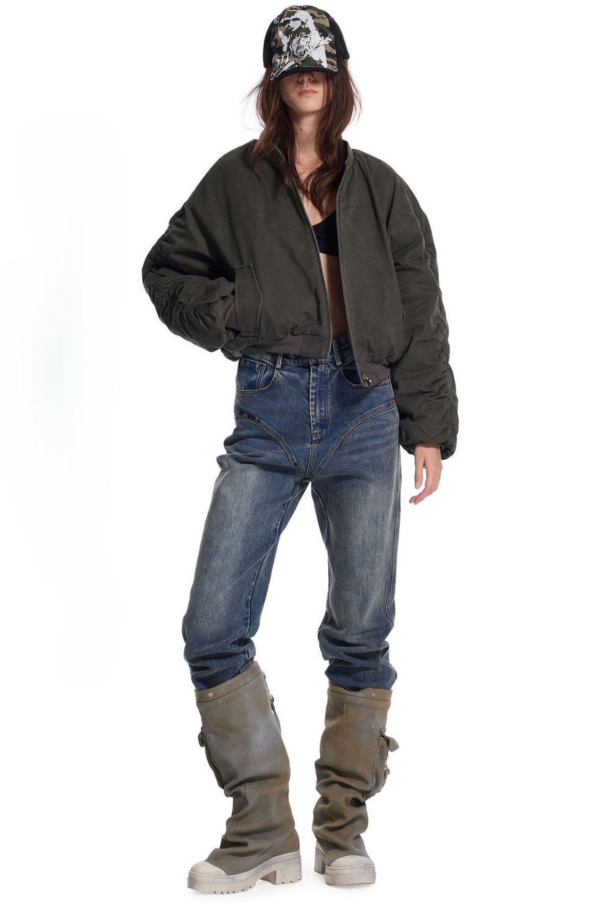Leichte Punkjacke mit abnehmbarer Kapuze
