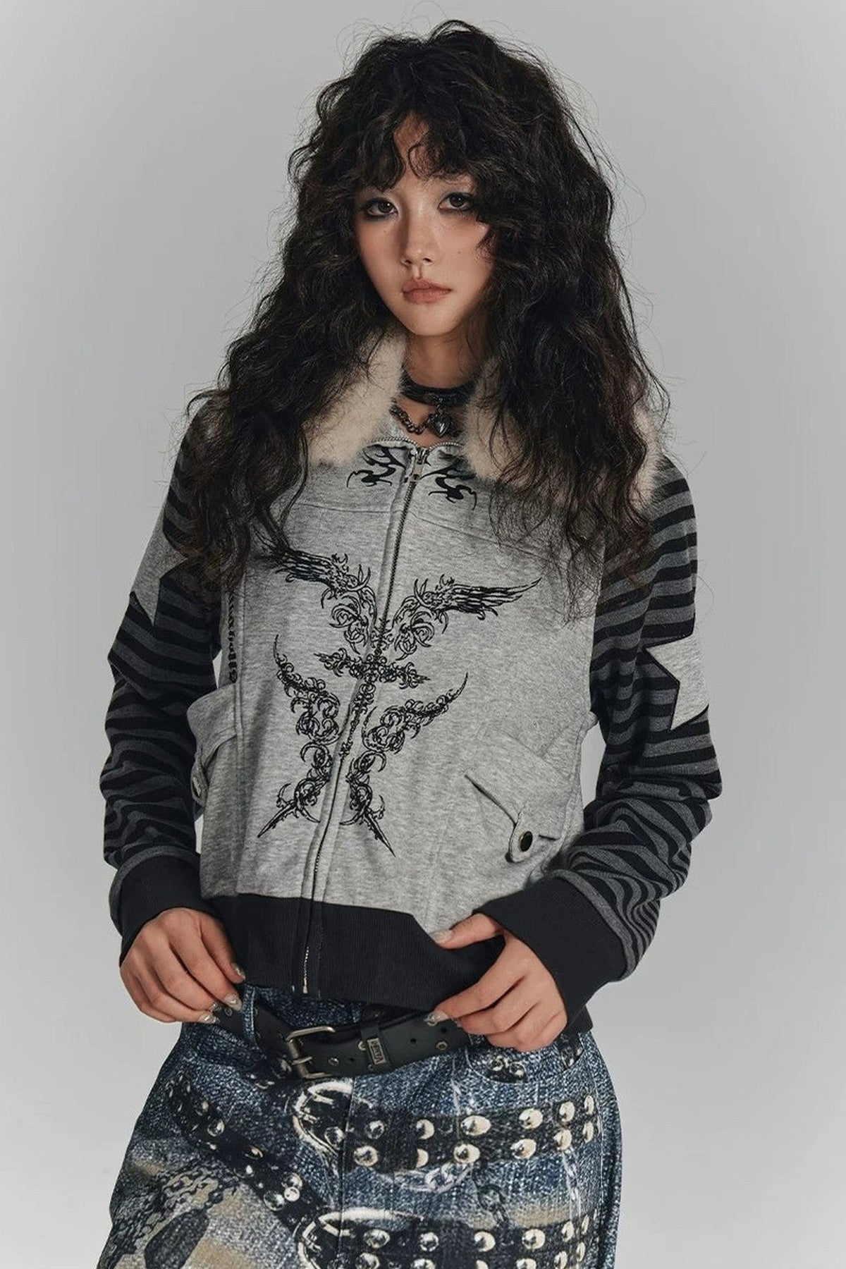 Gray Layered-Look Top