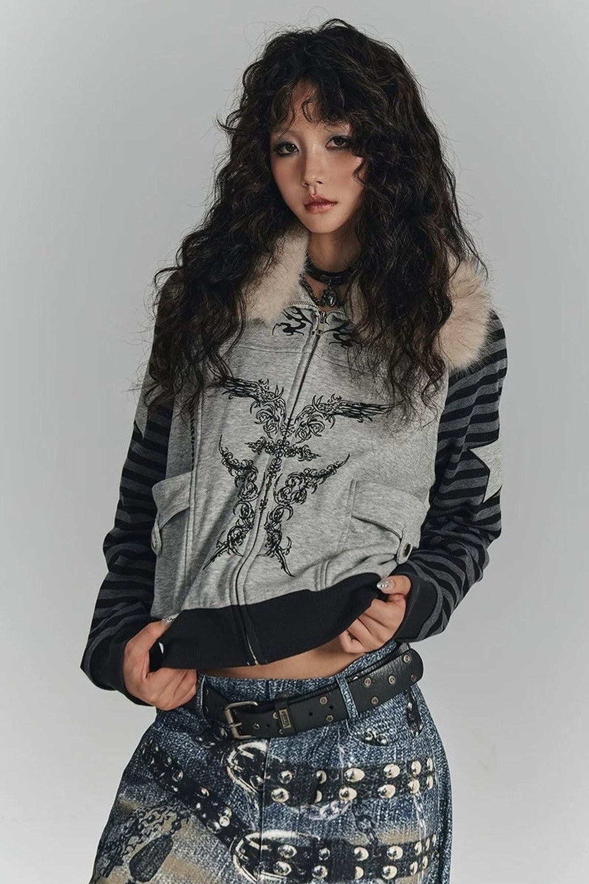 Gray Layered-Look Top