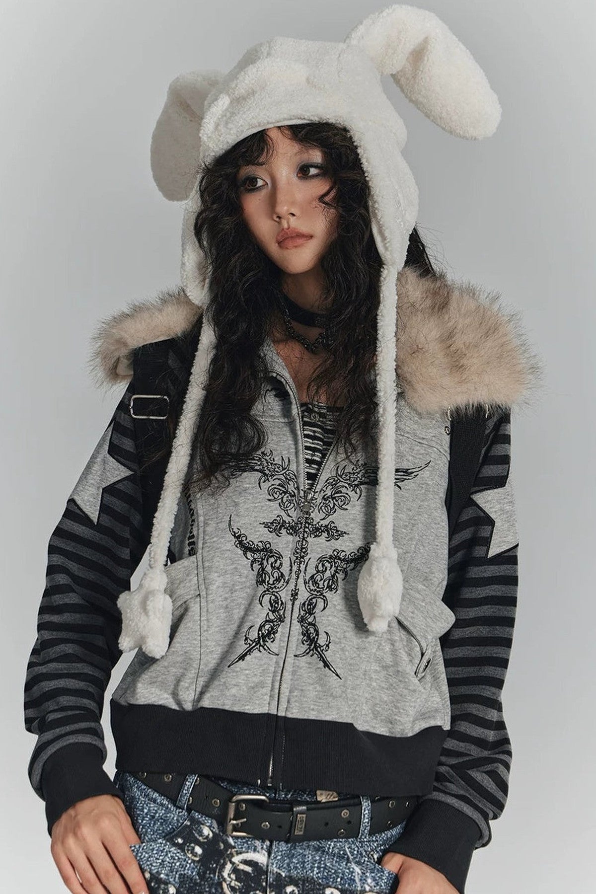 Gray Layered-Look Top