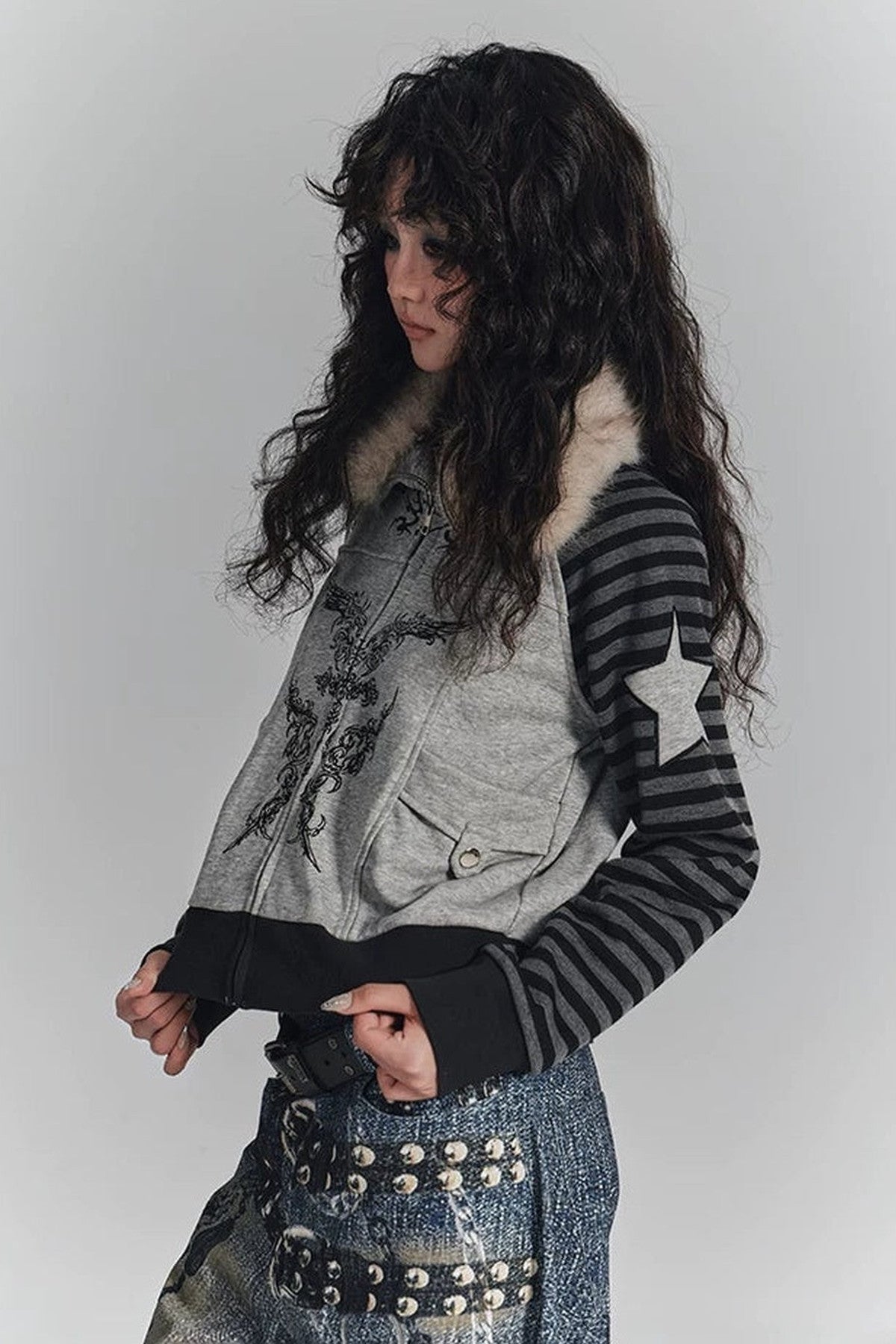 Gray Layered-Look Top