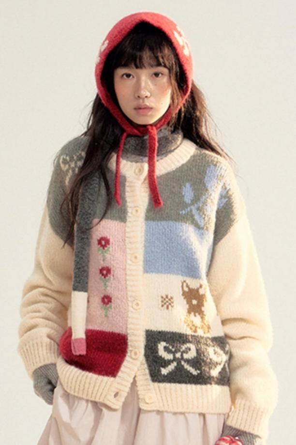 Stitching Design Knitted Sweater