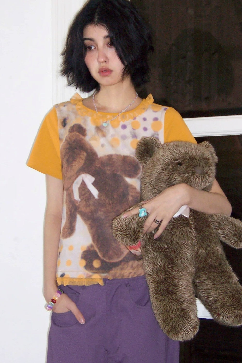 Polka Dot Bear Lace Tee