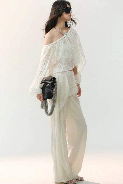 Cloud Weave Off-Shoulder Blouse