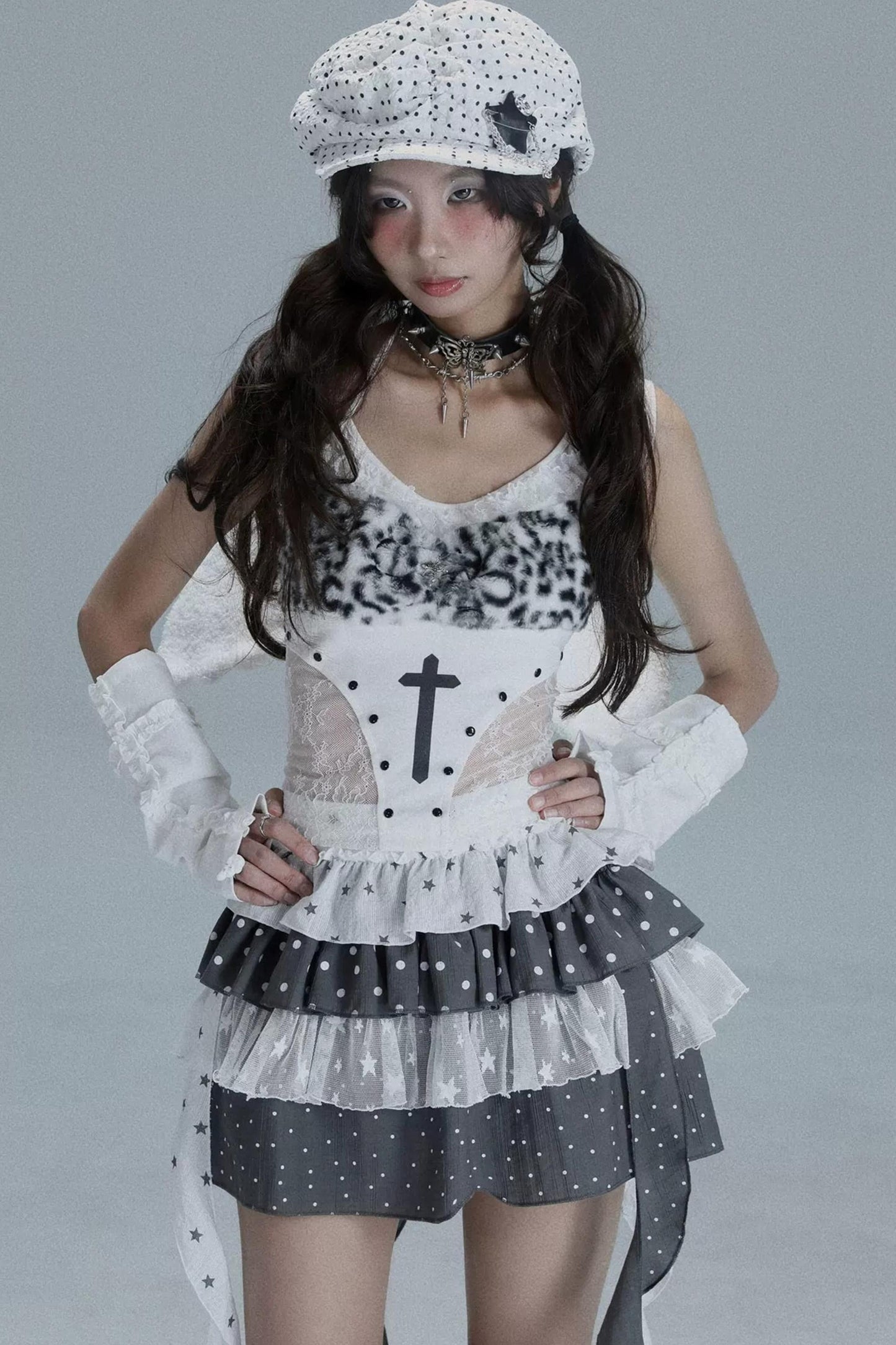 Gothic Lace Patchwork Tank Top