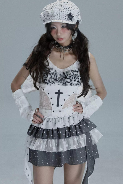 Gothic Lace Patchwork Tank Top