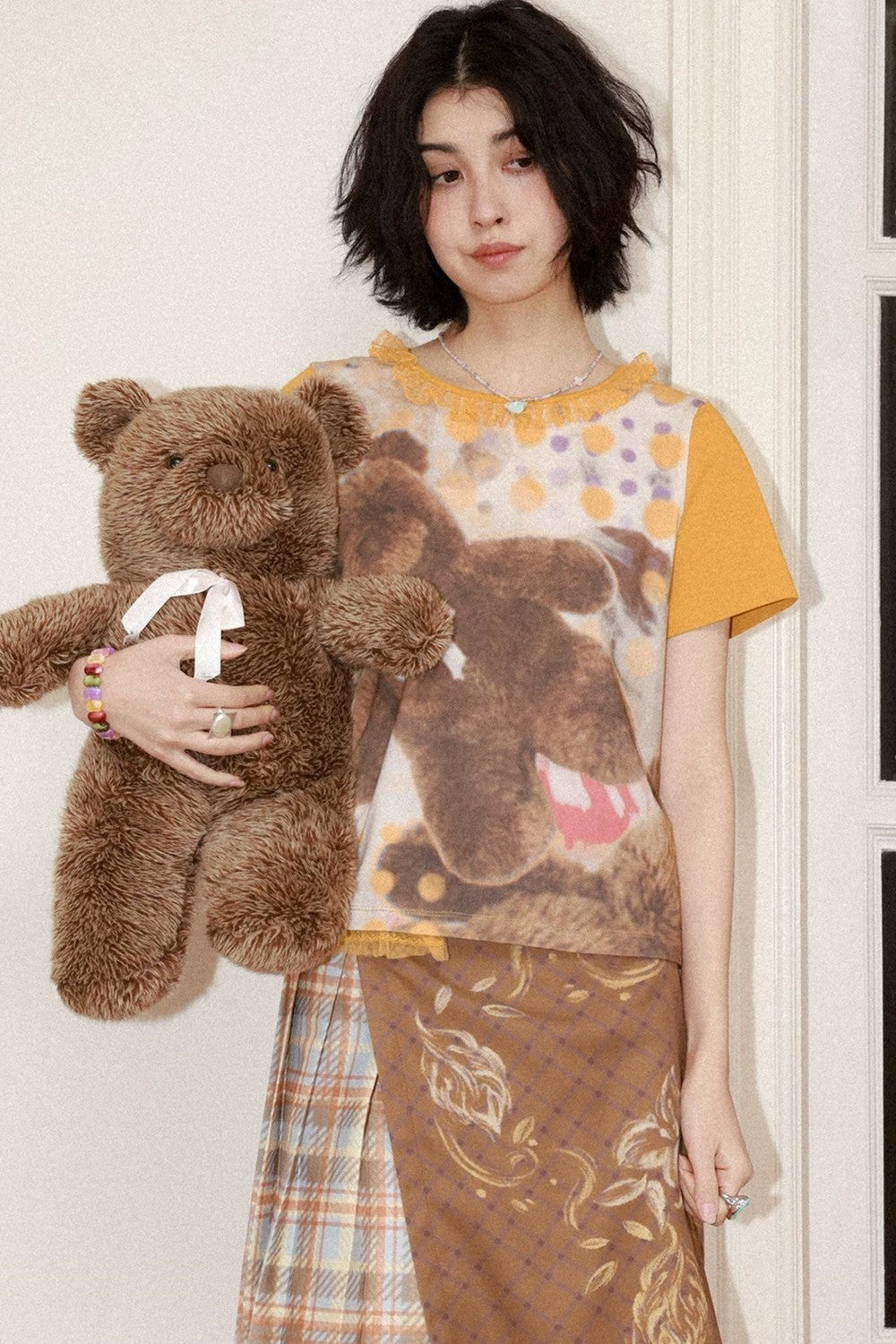 Polka Dot Bear Lace Tee
