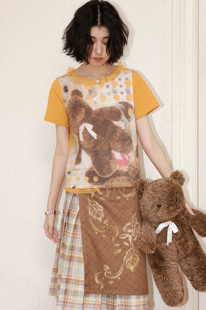 Polka Dot Bear Lace Tee