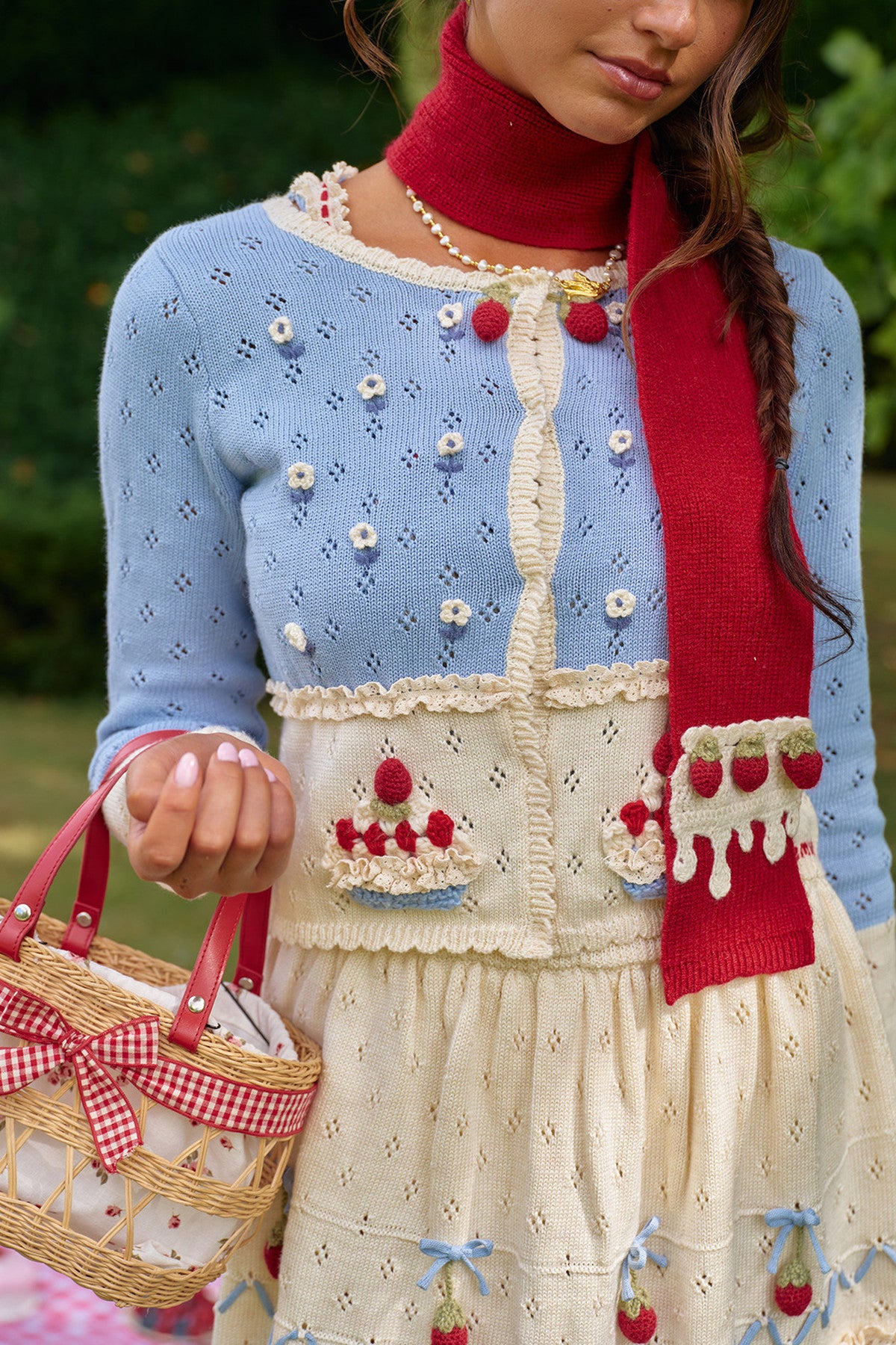 Christmas Berry Knitted Cardigan and Dress Set-Up