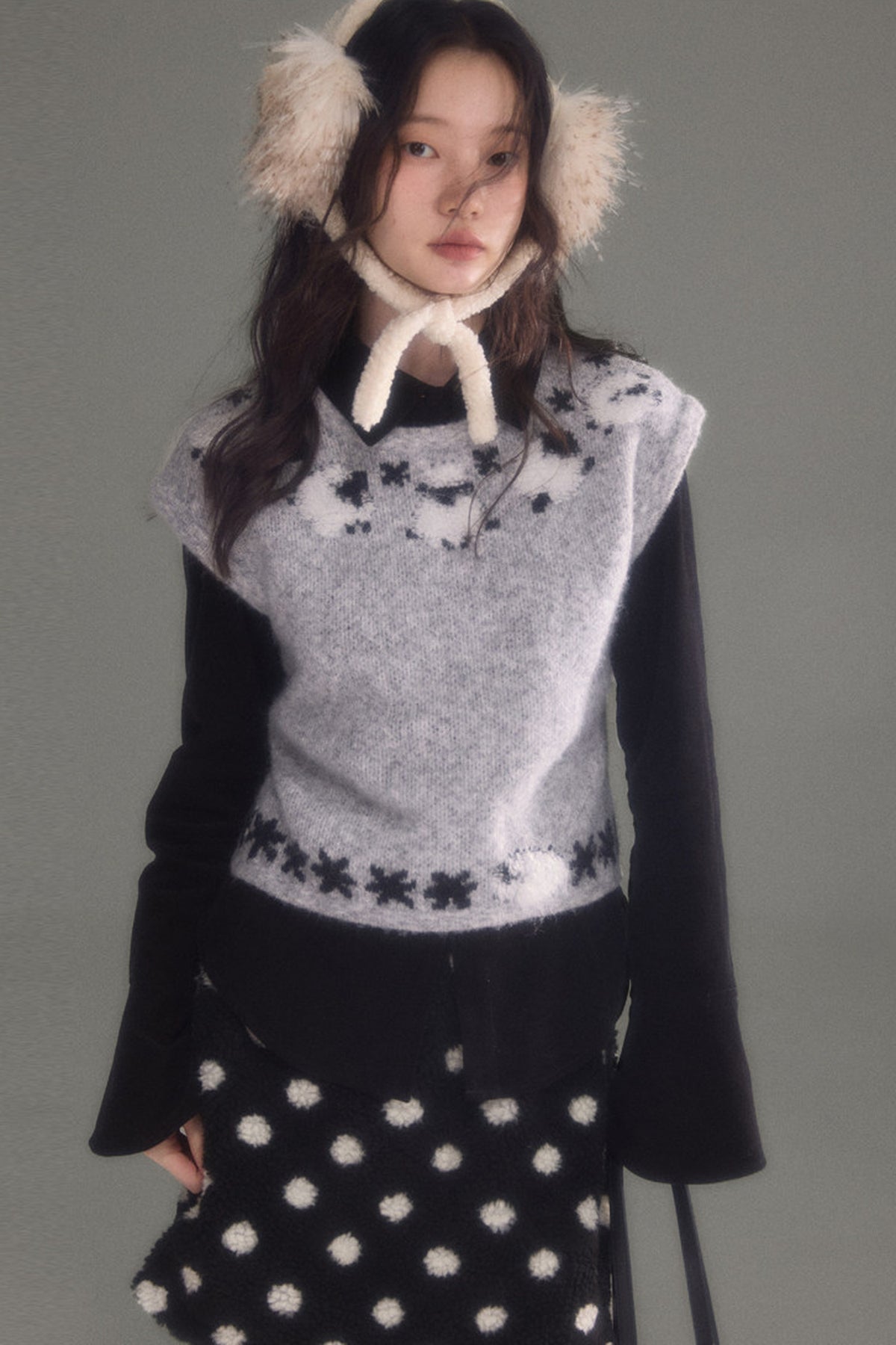 Sheep Jacquard Knitted Sweater Vest