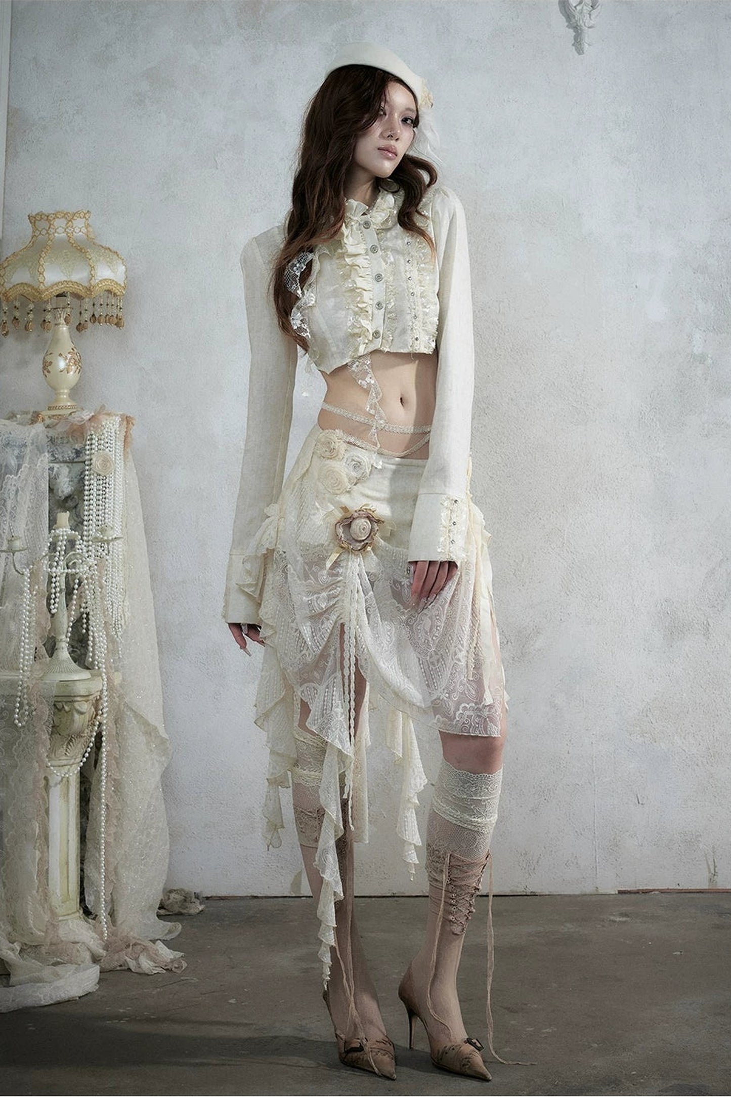 Baroque Asymmetrical Fishtail Skirt