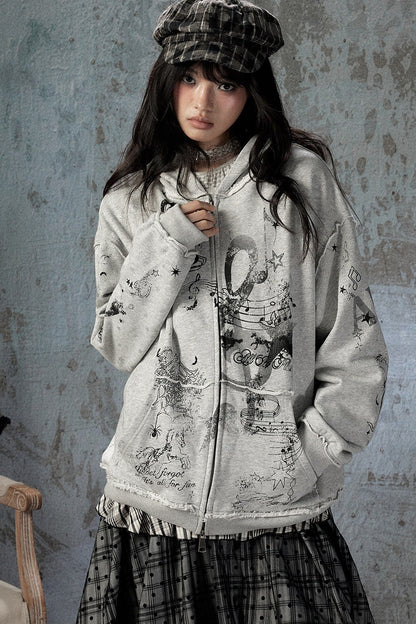 Witch Detachable Hood Zip-Up Hoodie