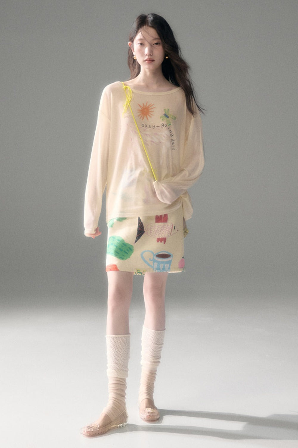Fruit and Vegetable Print Skirt