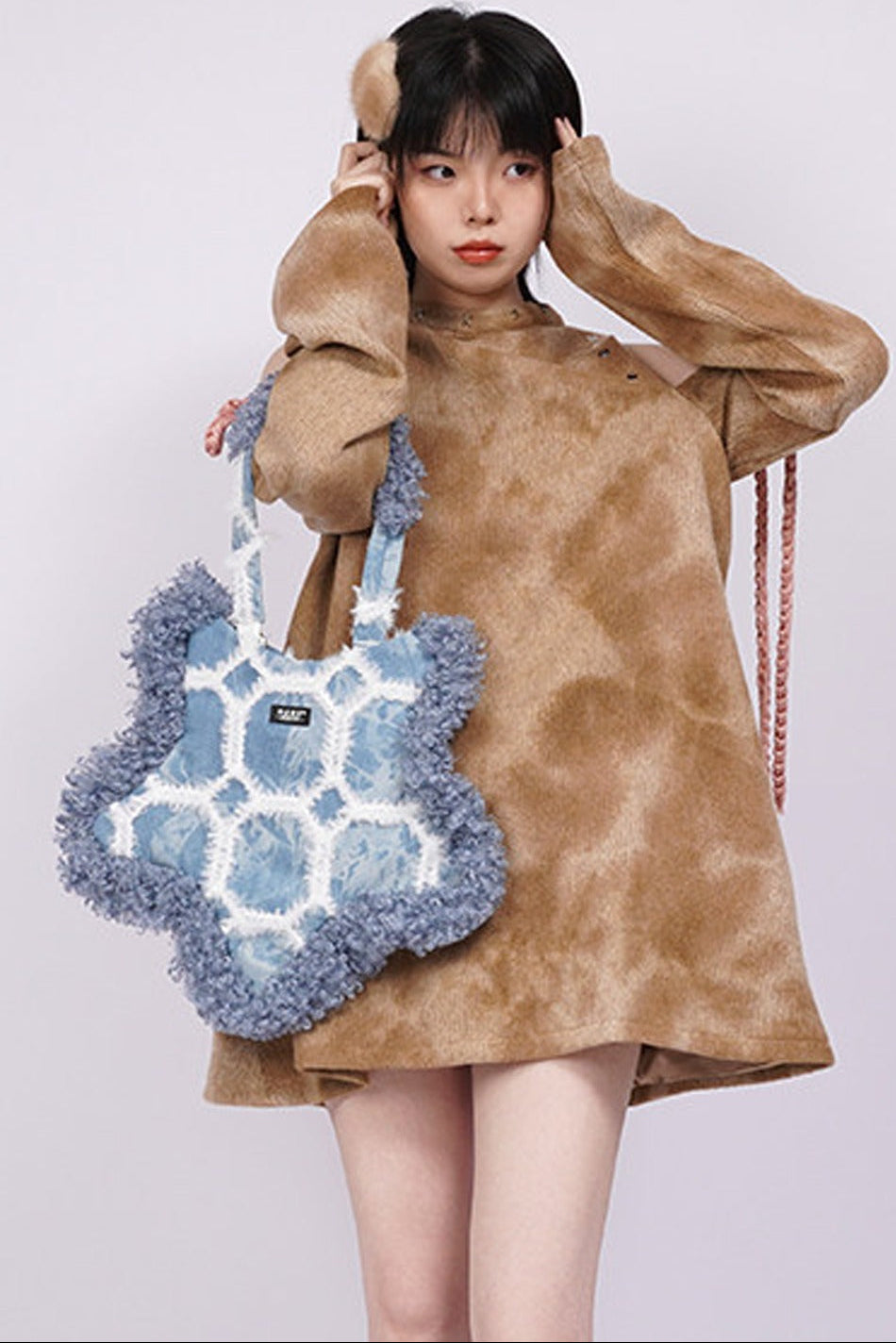 Borsa sottobraccio rétro in denim