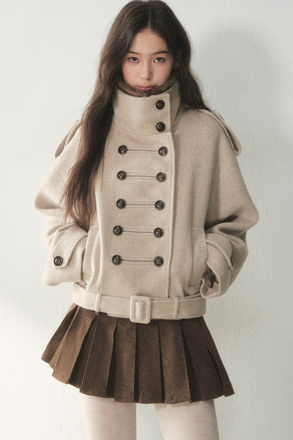 50% Merino Wool Pleated Skirt