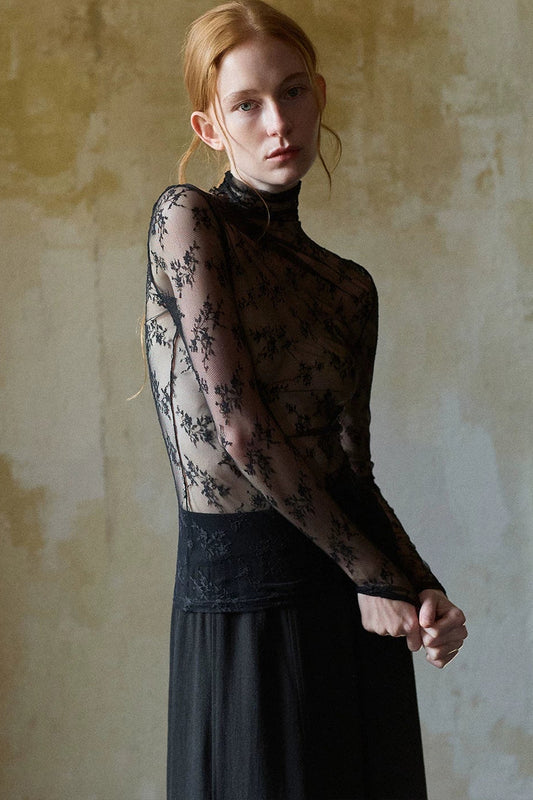 French Lace Slim-Fit T-Shirt