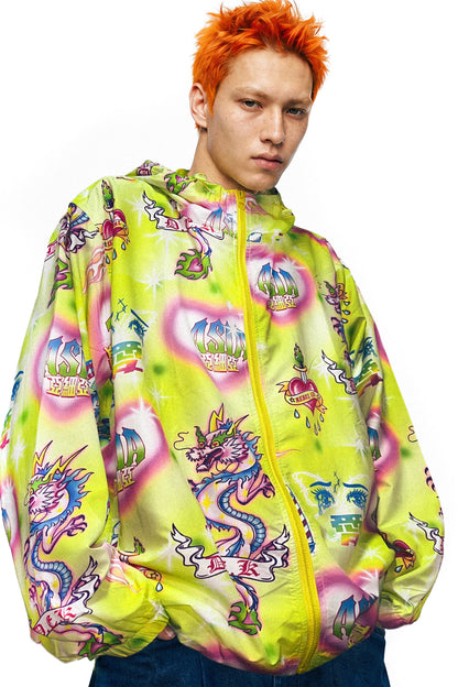 Showa veste shell en Teflon à imprimé tatouage
