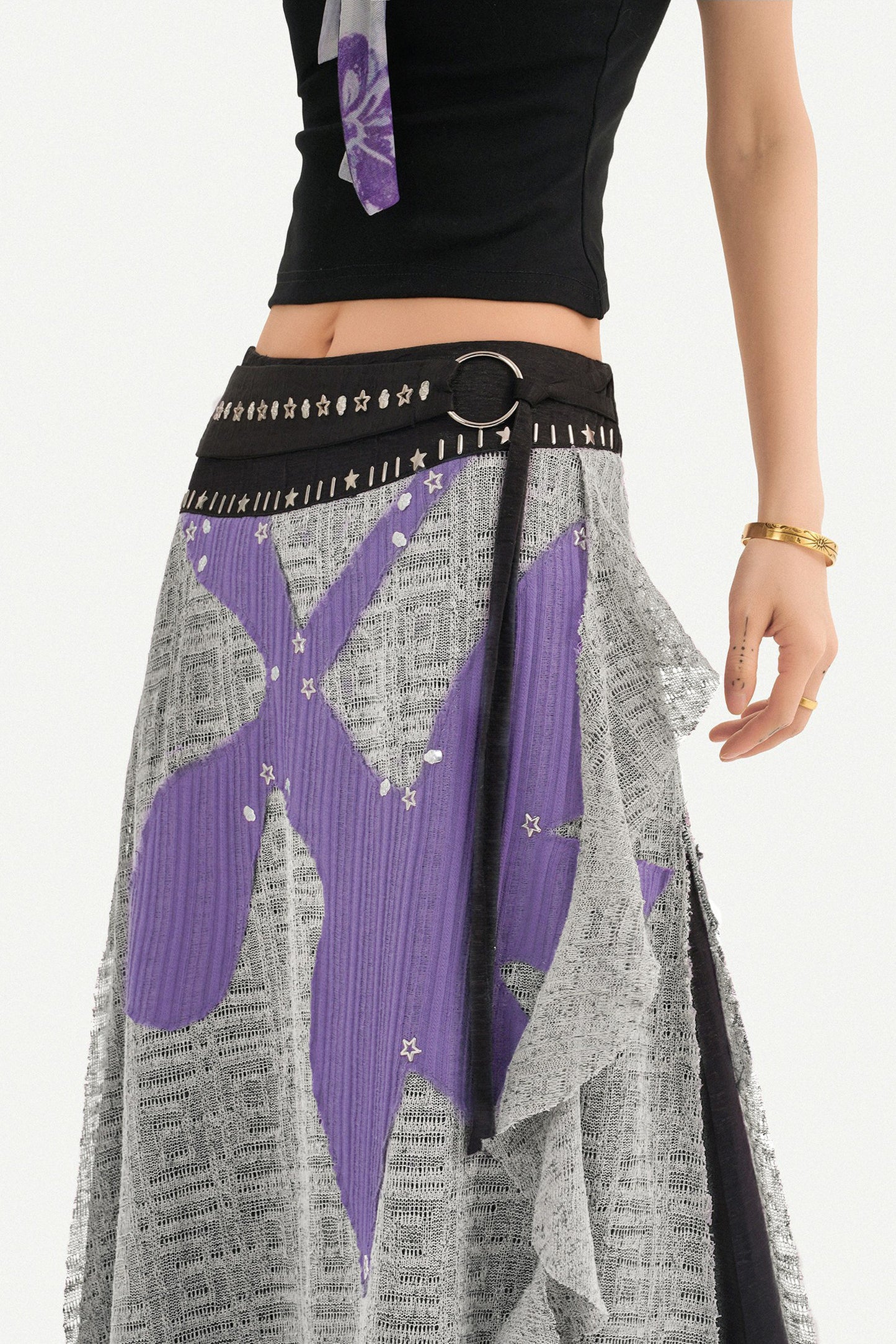 Set aus Camisole mit Schleifenprint und Strickrock